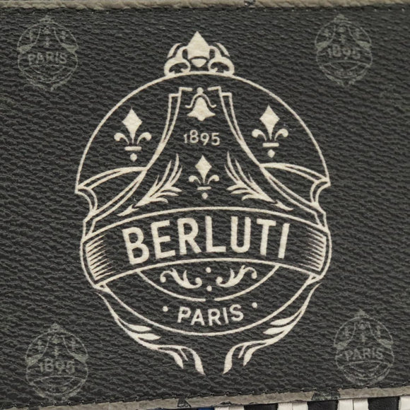 Berluti Long Wallet Leather Black Blue white Auth bs19900