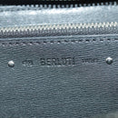 Berluti Long Wallet Leather Black Blue white Auth bs19900-21