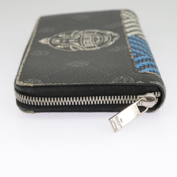 Berluti Long Wallet Leather Black Blue white Auth bs19900