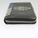 Berluti Long Wallet Leather Black Blue white Auth bs19900-4