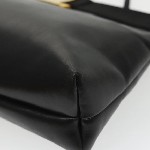 Salvatore Ferragamo Vala Shoulder Bag Leather Black Gold Auth bs19916