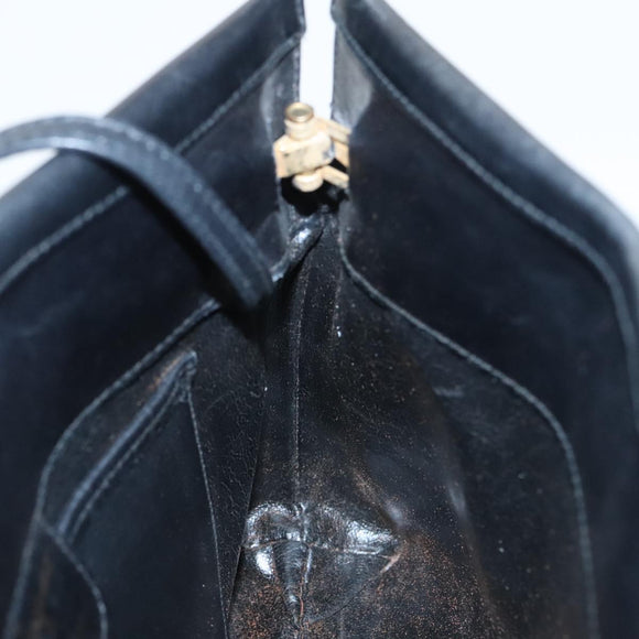 Salvatore Ferragamo Vala Shoulder Bag Leather Black Gold Auth bs19916