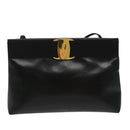 Salvatore Ferragamo Vala Shoulder Bag Leather Black Gold Auth bs19916-13