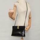 Salvatore Ferragamo Vala Shoulder Bag Leather Black Gold Auth bs19916-20