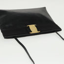 Salvatore Ferragamo Vala Shoulder Bag Leather Black Gold Auth bs19916-6