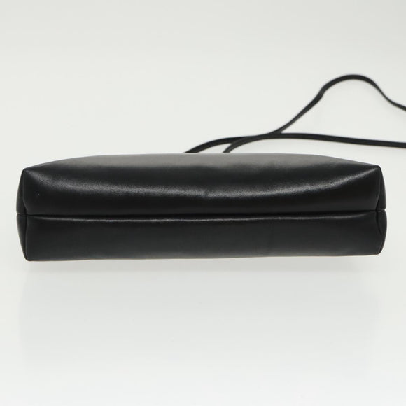 Salvatore Ferragamo Vala Shoulder Bag Leather Black Gold Auth bs19916