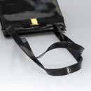 Salvatore Ferragamo Shoulder Bag Enamel Black Gold Auth bs19918-7