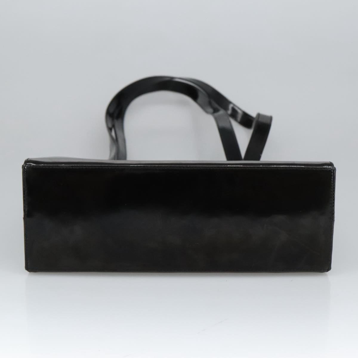 Salvatore Ferragamo Shoulder Bag Enamel Black Gold Auth bs19918