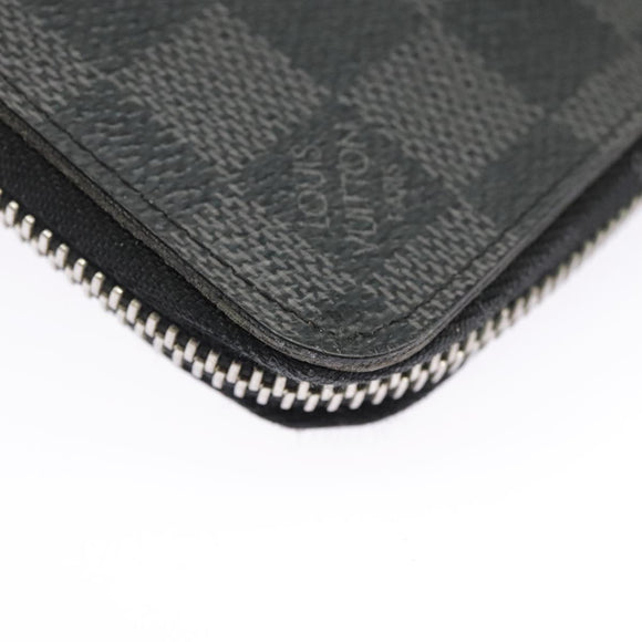 LOUIS VUITTON Damier Graphite Zippy Wallet Vertical N63095 LV Auth bs19927