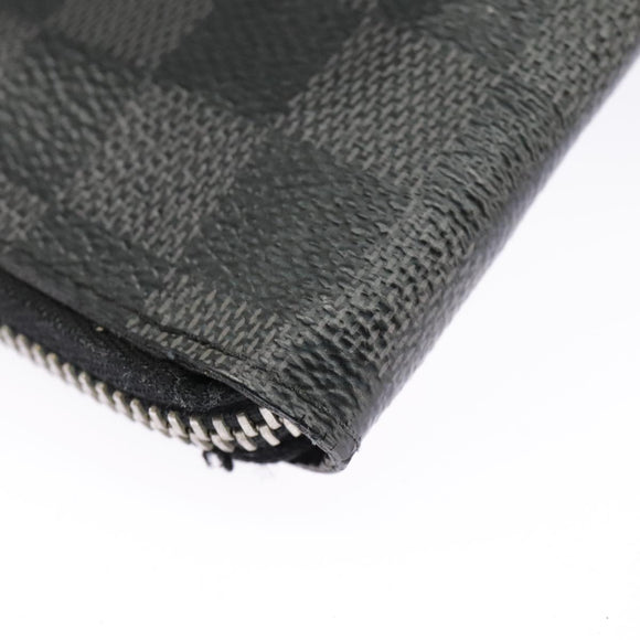 LOUIS VUITTON Damier Graphite Zippy Wallet Vertical N63095 LV Auth bs19927