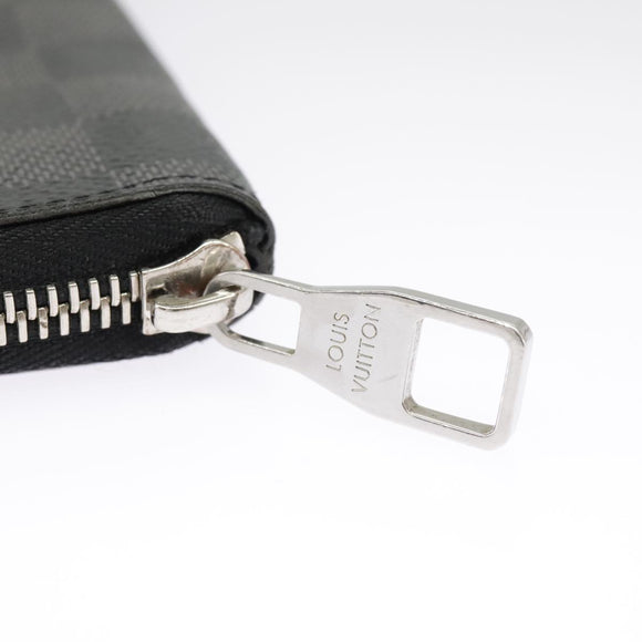 LOUIS VUITTON Damier Graphite Zippy Wallet Vertical N63095 LV Auth bs19927