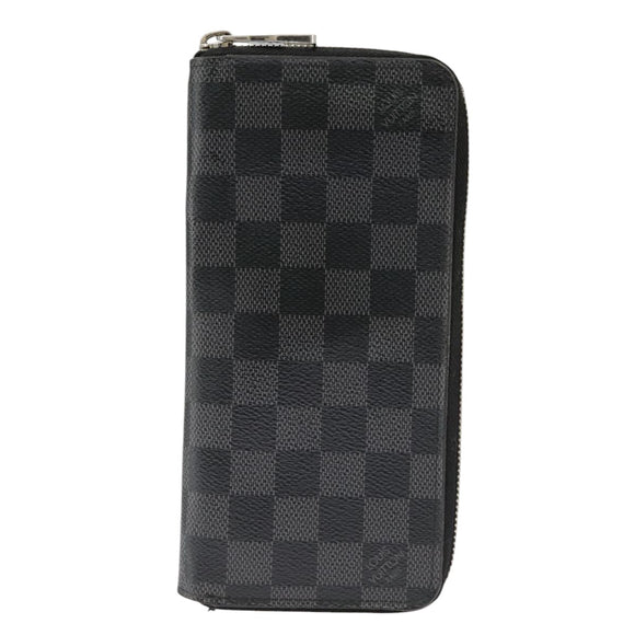 LOUIS VUITTON Damier Graphite Zippy Wallet Vertical N63095 LV Auth bs19927