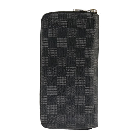 LOUIS VUITTON Damier Graphite Zippy Wallet Vertical N63095 LV Auth bs19927
