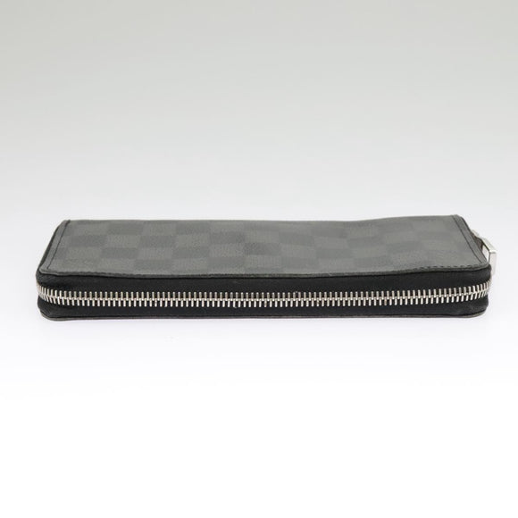 LOUIS VUITTON Damier Graphite Zippy Wallet Vertical N63095 LV Auth bs19927