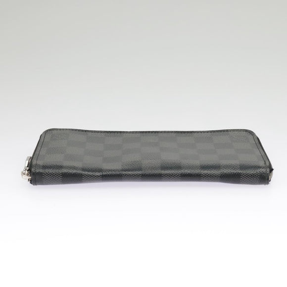 LOUIS VUITTON Damier Graphite Zippy Wallet Vertical N63095 LV Auth bs19927