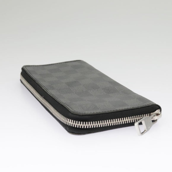 LOUIS VUITTON Damier Graphite Zippy Wallet Vertical N63095 LV Auth bs19927
