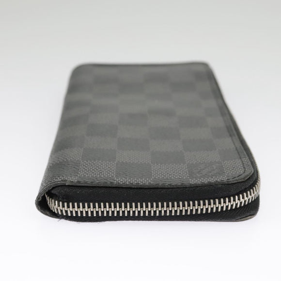 LOUIS VUITTON Damier Graphite Zippy Wallet Vertical N63095 LV Auth bs19927