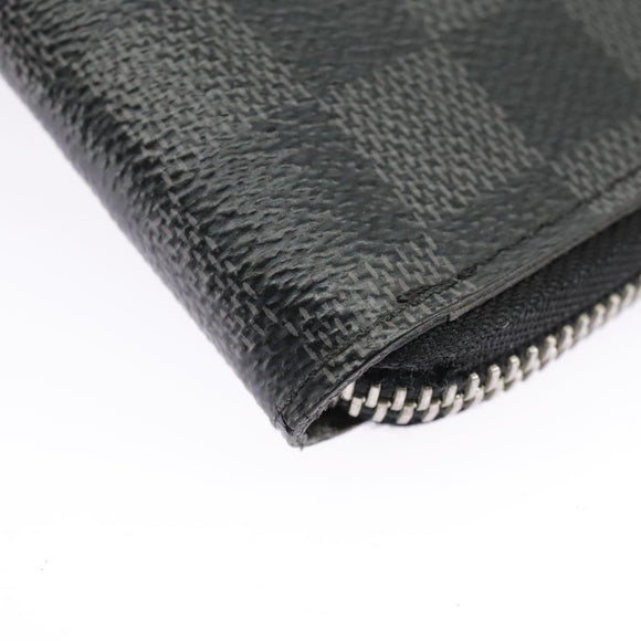 LOUIS VUITTON Damier Graphite Zippy Wallet Vertical N63095 LV Auth bs19927