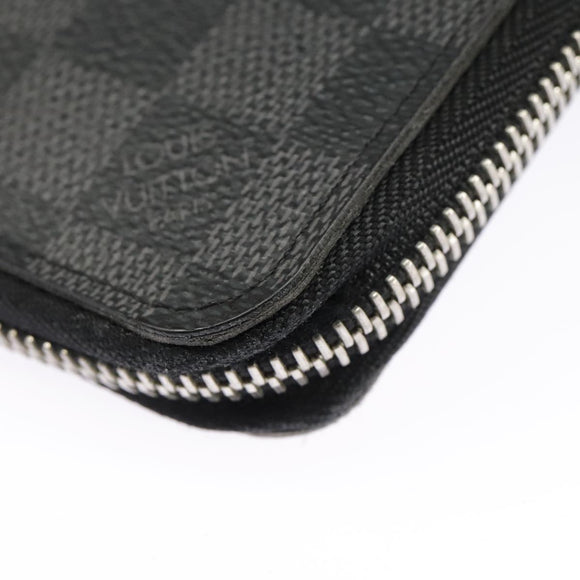 LOUIS VUITTON Damier Graphite Zippy Wallet Vertical N63095 LV Auth bs19927