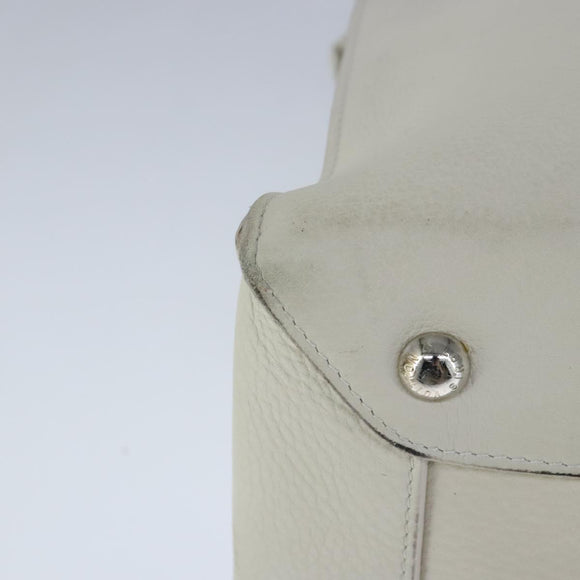 LOUIS VUITTON Naxos Cabas Hand Bag Leather White M95887 LV Auth bs19946