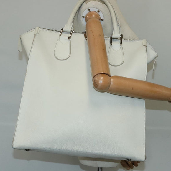 LOUIS VUITTON Naxos Cabas Hand Bag Leather White M95887 LV Auth bs19946