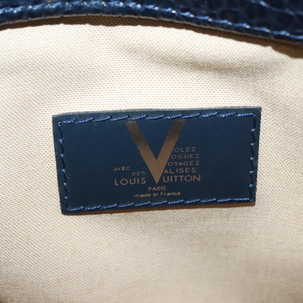 LOUIS VUITTON Covervale Hand Bag Wool Navy M95241 LV Auth bs19947