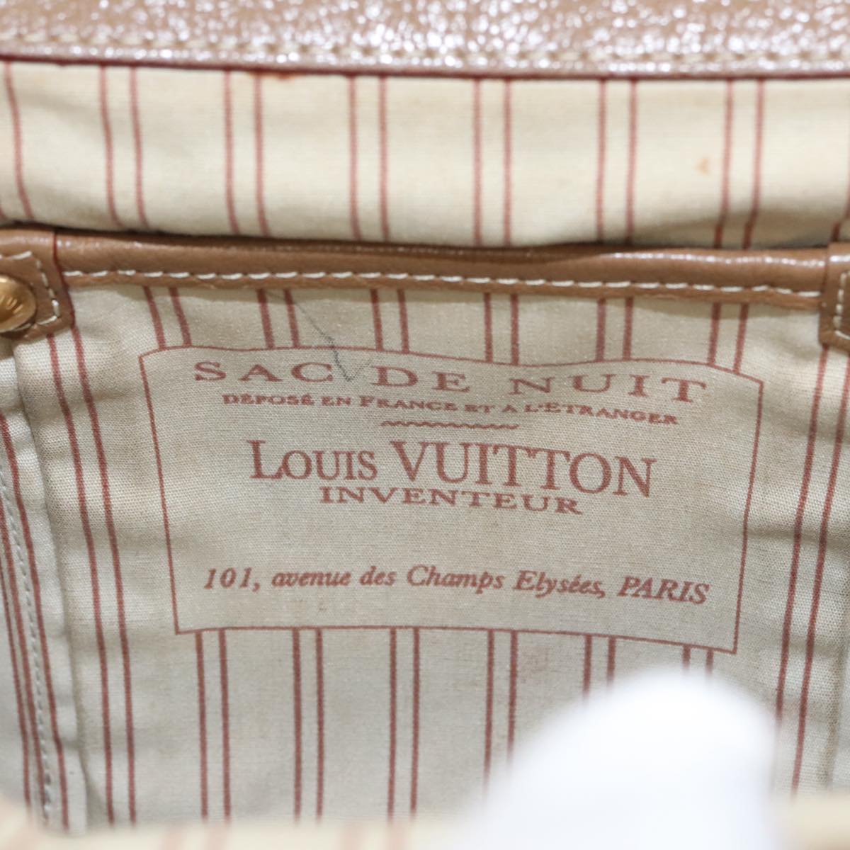 LOUIS VUITTON Antigua Sac Denuit PM Tote Bag Beige M48827 LV Auth bs19953