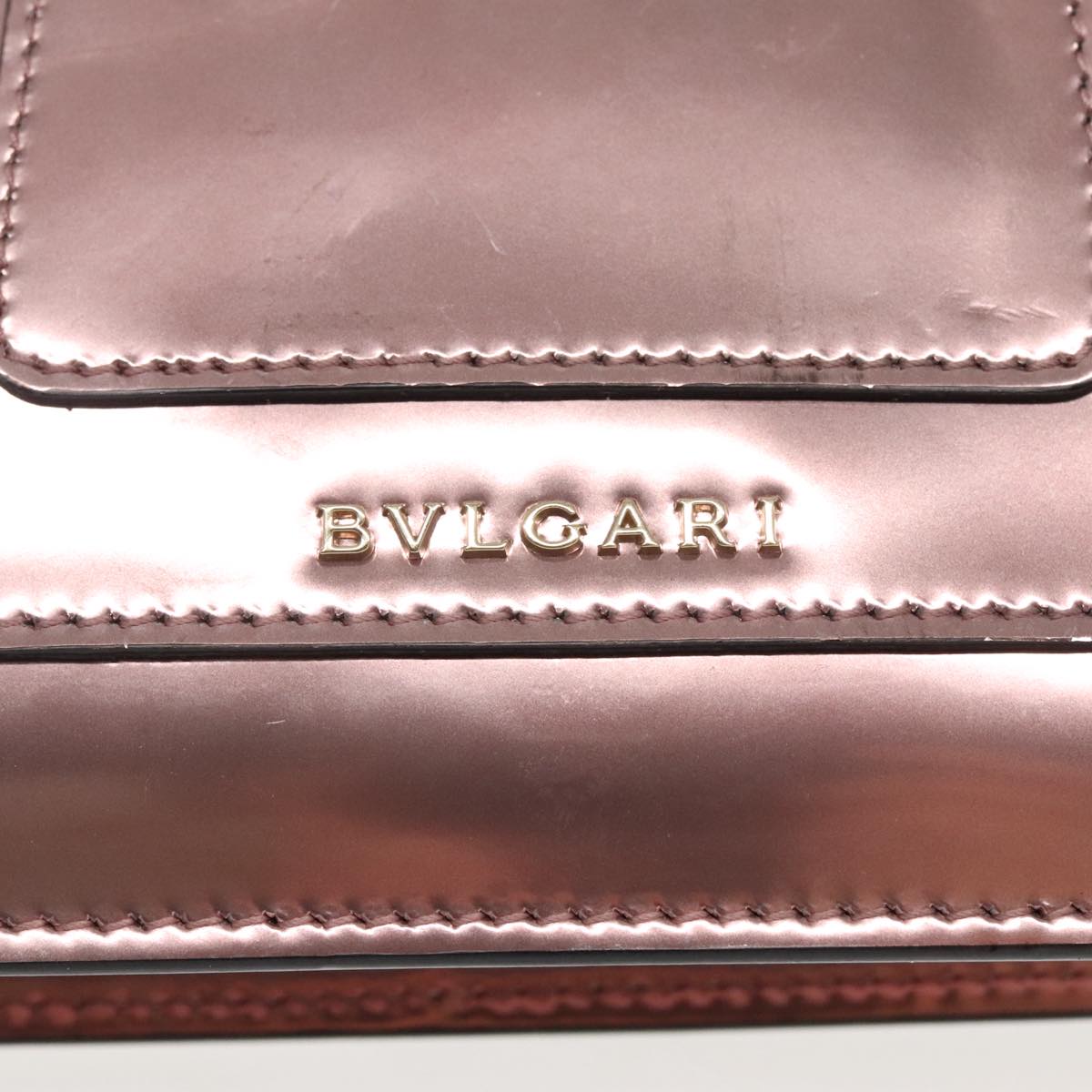 BVLGARI Chain Serpenti Forever Shoulder Bag Enamel Pink Auth bs19954