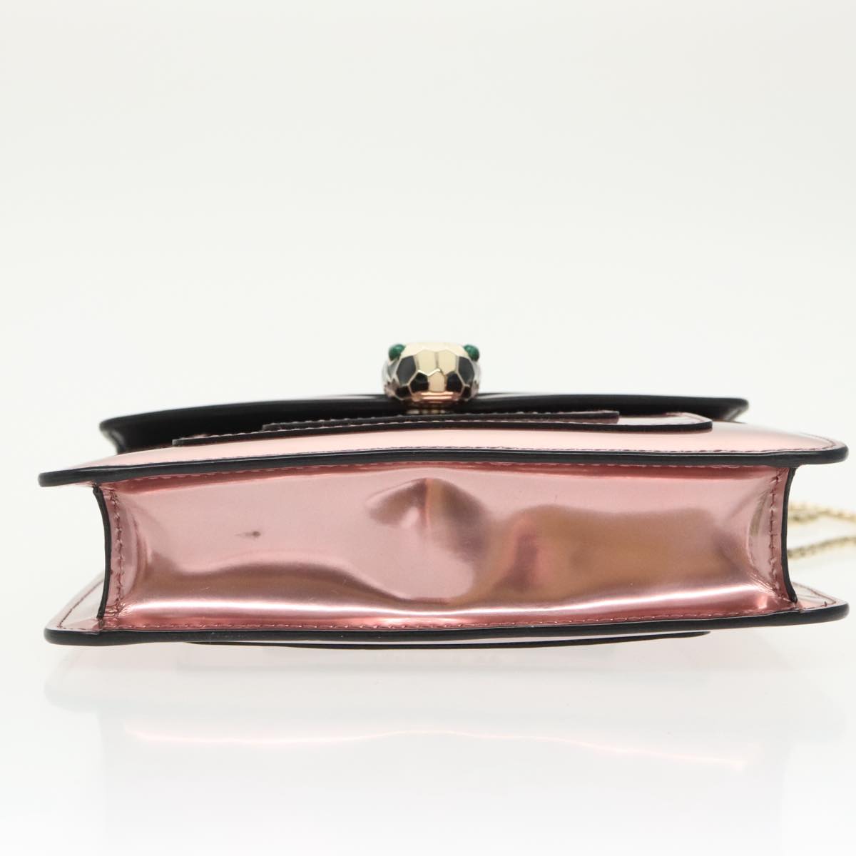 BVLGARI Chain Serpenti Forever Shoulder Bag Enamel Pink Auth bs19954