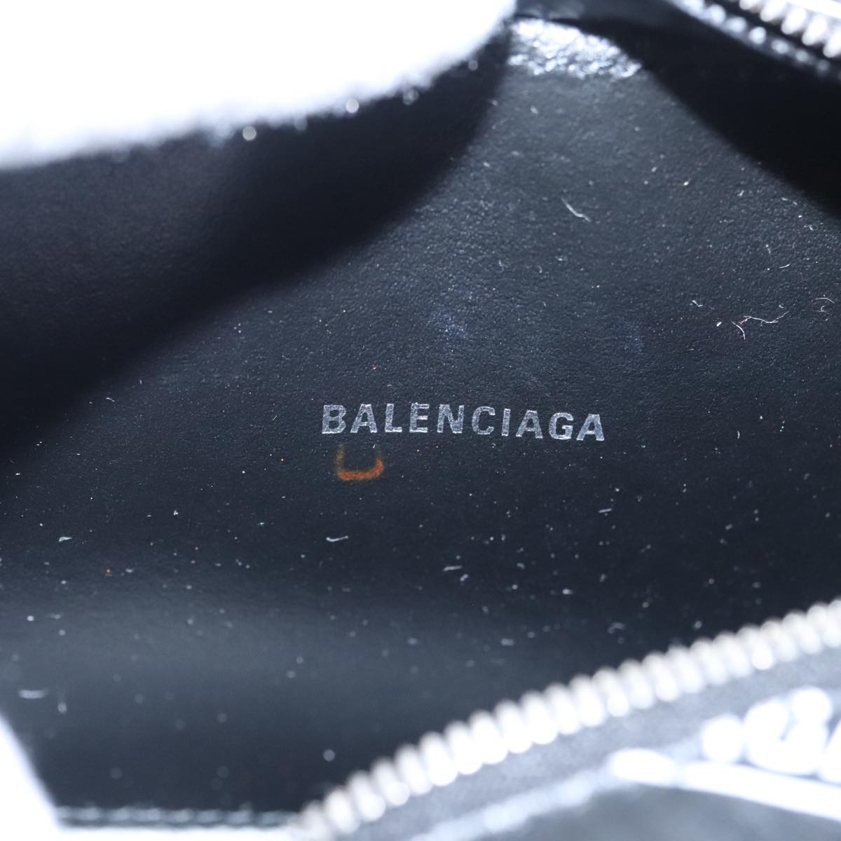 BALENCIAGA Every Day Shoulder Bag Leather Black White Silver 55237 Auth bs19956