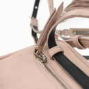 SAINT LAURENT Waist Pouch Leather Pink Black Silver Auth bs19957-19