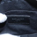 SAINT LAURENT Waist Pouch Leather Pink Black Silver Auth bs19957-20
