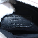 SAINT LAURENT Waist Pouch Leather Pink Black Silver Auth bs19957-11