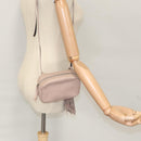 SAINT LAURENT Waist Pouch Leather Pink Black Silver Auth bs19957-24