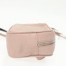 SAINT LAURENT Waist Pouch Leather Pink Black Silver Auth bs19957-3