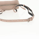 SAINT LAURENT Waist Pouch Leather Pink Black Silver Auth bs19957-7