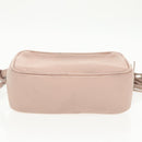 SAINT LAURENT Waist Pouch Leather Pink Black Silver Auth bs19957-5