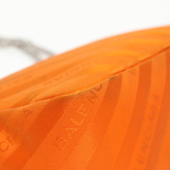 BALENCIAGA Chain BB Round Shoulder Bag Nylon Orange 501681 Auth bs19960V