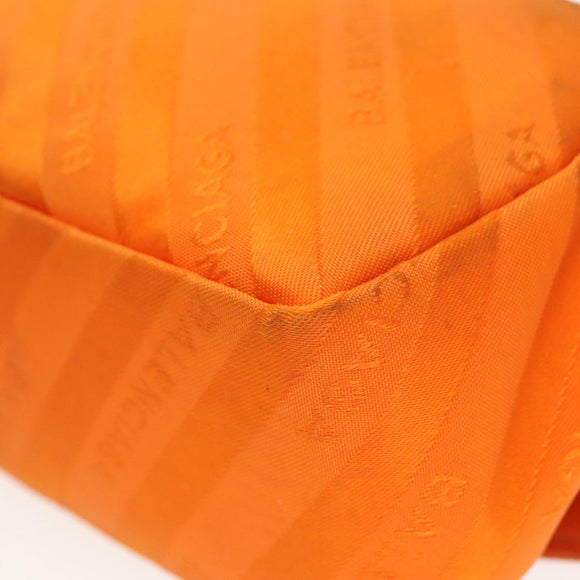 BALENCIAGA Chain BB Round Shoulder Bag Nylon Orange 501681 Auth bs19960V