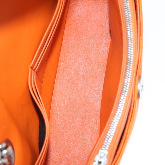 BALENCIAGA Chain BB Round Shoulder Bag Nylon Orange 501681 Auth bs19960V