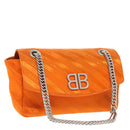 BALENCIAGA Chain BB Round Shoulder Bag Nylon Orange 501681 Auth bs19960V-1