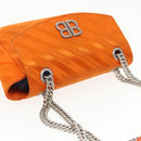 BALENCIAGA Chain BB Round Shoulder Bag Nylon Orange 501681 Auth bs19960V-6
