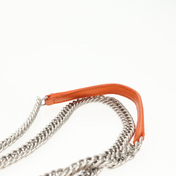 BALENCIAGA Chain BB Round Shoulder Bag Nylon Orange 501681 Auth bs19960V
