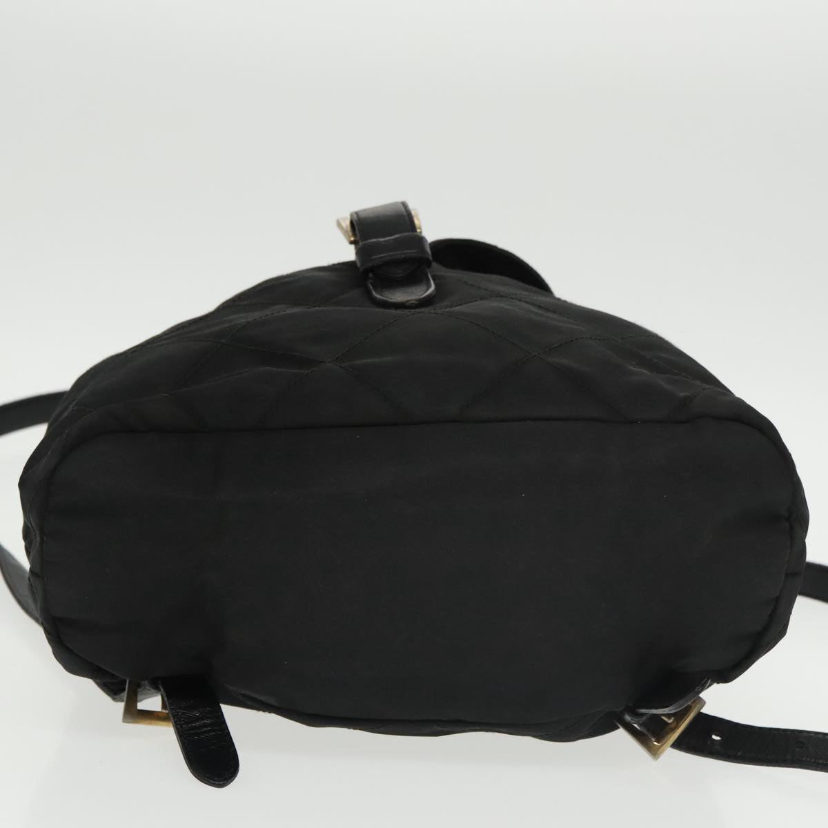 PRADA Backpack Nylon Black Gold Auth bs19968