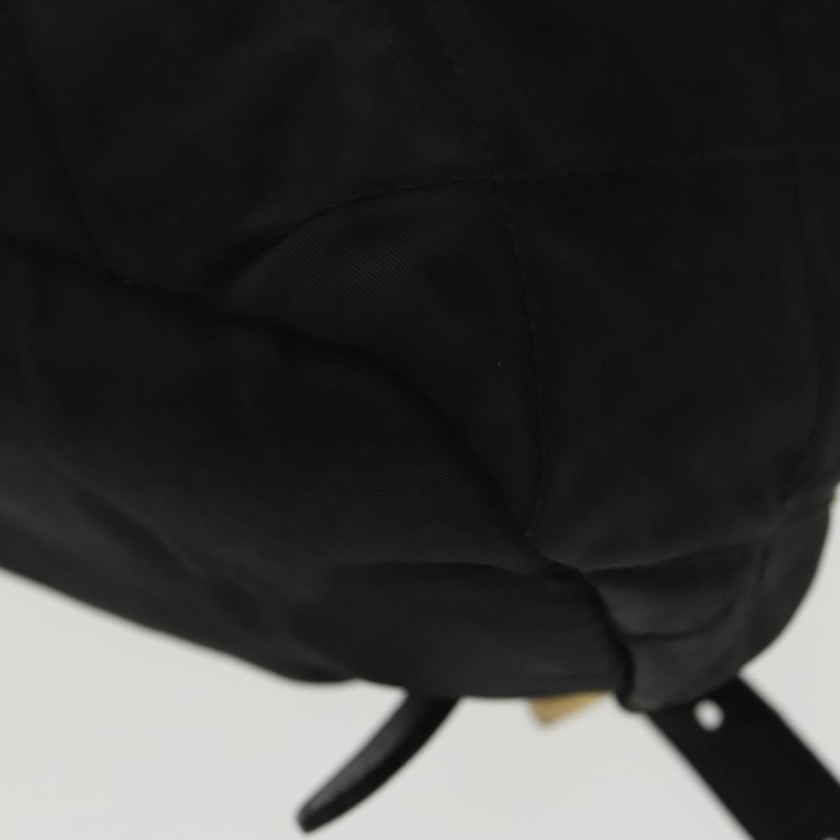 PRADA Backpack Nylon Black Gold Auth bs19968