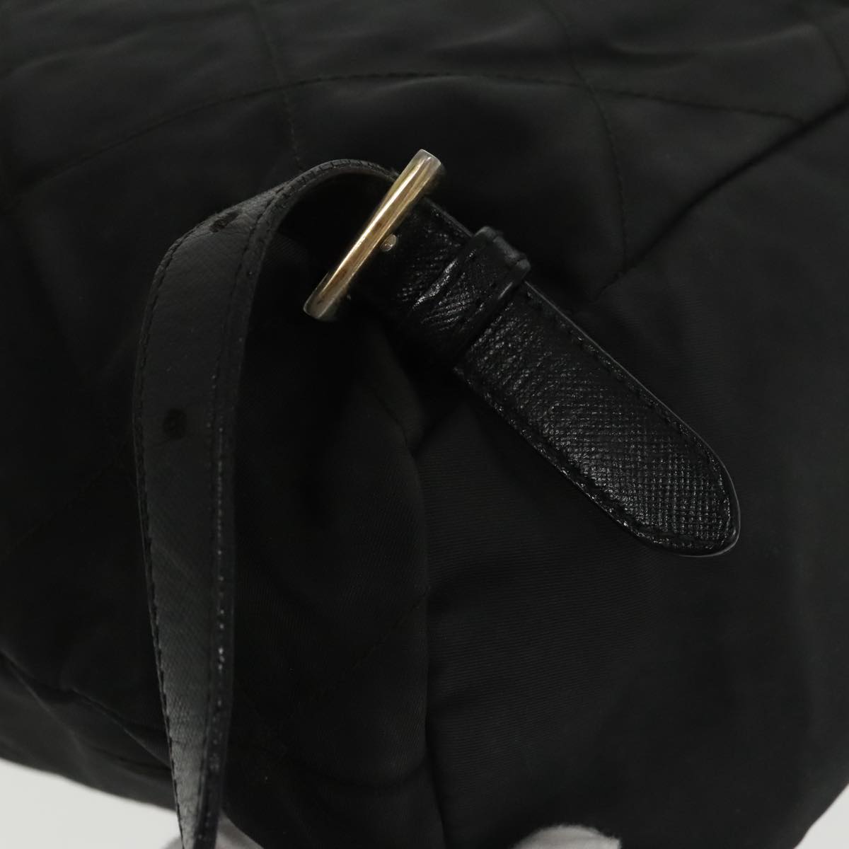 PRADA Backpack Nylon Black Gold Auth bs19968