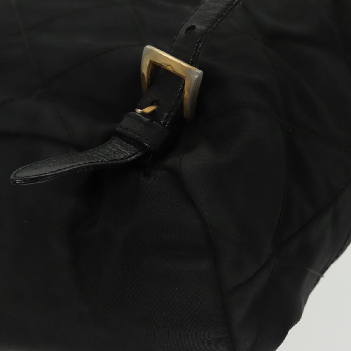 PRADA Backpack Nylon Black Gold Auth bs19968