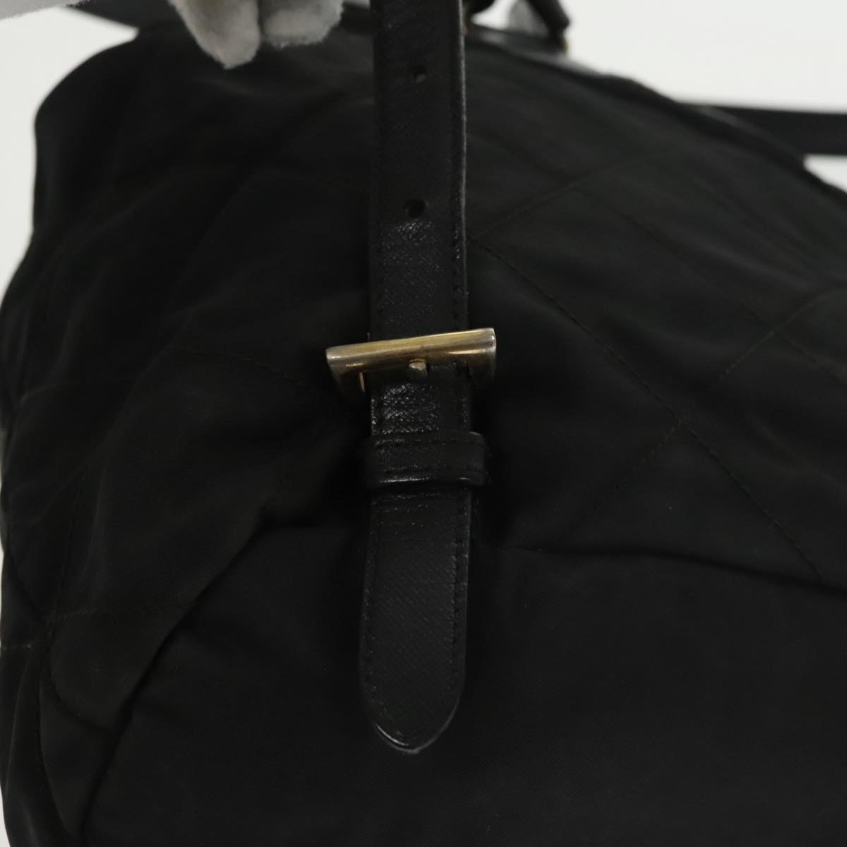 PRADA Backpack Nylon Black Gold Auth bs19968