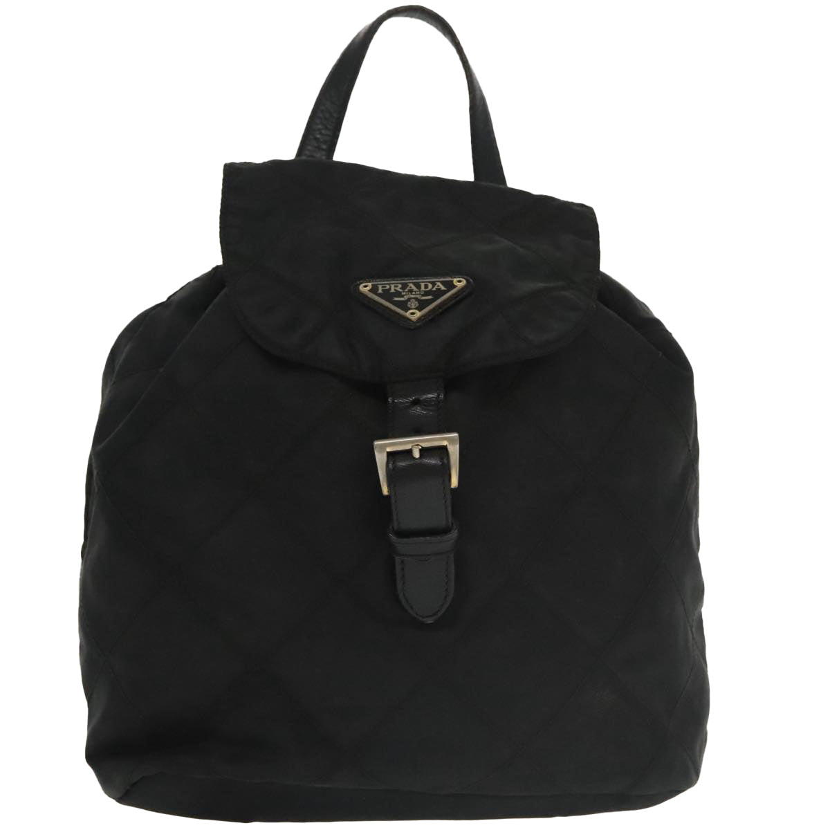 PRADA Backpack Nylon Black Gold Auth bs19968