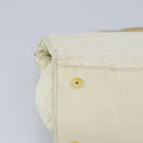 BALLY Hand Bag Leather Beige Gold Auth bs19978-14